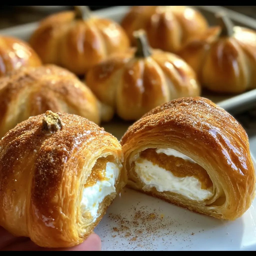 The Best Pumpkin Pie Crescent Rolls with Sweet Cream Cheese Filling and Cinnamon Glaze